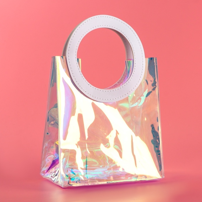 Пакет подарочный из ПВХ, белый, ирридисцентный, 20 х 18 х 10 см Пакет подарочный из ПВХ, белый, ирридисцентный, 20 х 18 х 10 см