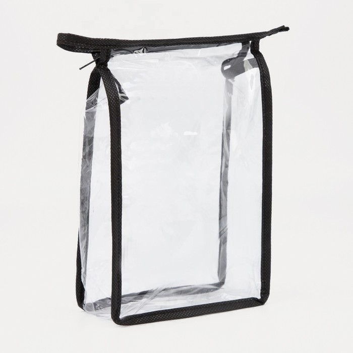 Косметичка на молнии, цвет чёрный/прозрачный