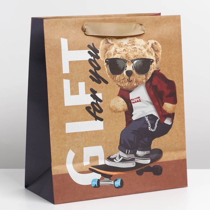 Пакет подарочный крафтовый вертикальный, упаковка, «Только тебе», ML 23 х 27 х 11.5 см Пакет подарочный крафтовый вертикальный, упаковка, «Только тебе», ML 23 х 27 х 11.5 см