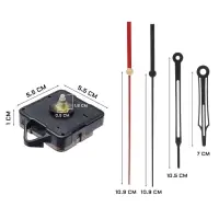 Часовой механизм со стрелками &laquo;Соломон-43&raquo;, плавный ход, шток 16 мм, стрелки 72/105/108 мм