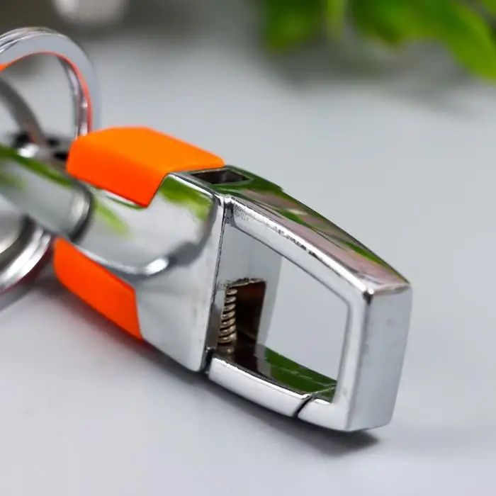 Брелок металл, пластик двойное кольцо "Карабин" МИКС 8х3,2 см