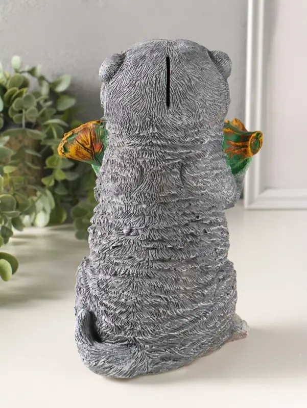 Копилка для денег с подставкой для мелочей &laquo;Енот&raquo;, полистоун, 26&times;17&times;19 см