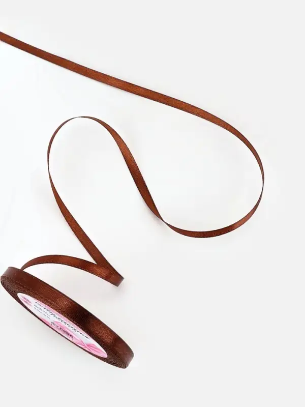 Лента атласная, 6 мм, 23±1 м, тёмно-коричневая №32 Лента атласная, 6 мм, 23±1 м, тёмно-коричневая №32