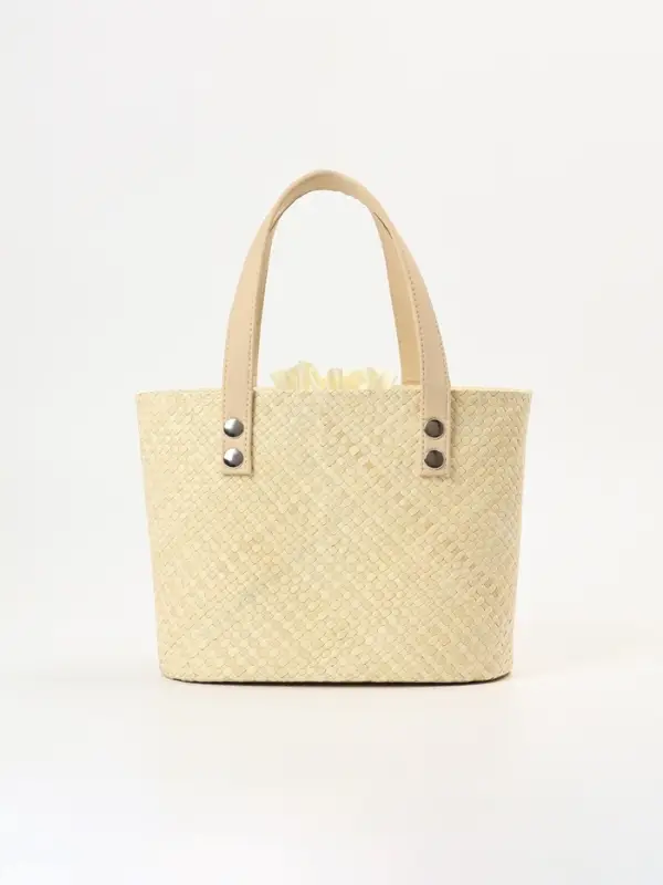 Сумка плетёная из пандана, 25&times;18&times;38 см, бежевая