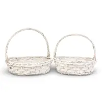 Набор корзин 2 шт  41х36х12, 36х33х112 см ручка h=20 см белый