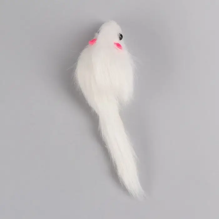 Мышь меховая однотонная 6,5 см, белая Мышь меховая однотонная 6,5 см, белая