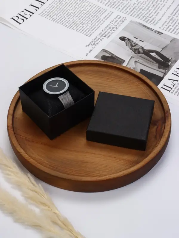 Коробка для часов, цвет чёрный, вставка чёрная 9х8,5х5 Коробка для часов, цвет чёрный, вставка чёрная 9х8,5х5