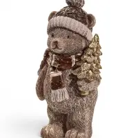 Фигурка &laquo;Серый мишка в шапке&raquo;, 7,5&times;6&times;13.5 см, полистоун