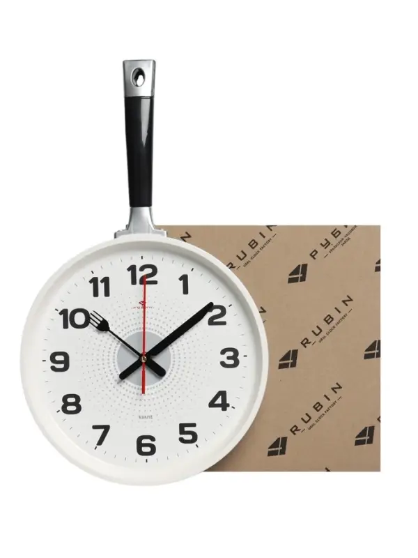 Часы настенные интерьерные &laquo;Сковорода&raquo;, для кухни, бесшумные, плавный ход, 25&times;43 см, белые, от батарейки 1&times;АА