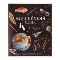 Тетрадь предметная 48 листов в клетку, Calligrata «Доска. Английский язык», обложка мелованный картон