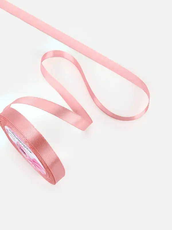 Лента атласная, 12 мм, 23±1 м, пастельно-розовая Лента атласная, 12 мм, 23±1 м, пастельно-розовая
