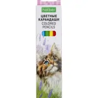 Карандаши 6цв, "ЭКО", Котики бывают разными, Hatber, заточен,  коробка, европодвес 84398