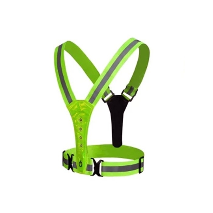 Жилет сигнальный, светоотражающий с регулируемым размером, салатовый, LED сигнал, 4 режима Жилет сигнальный, светоотражающий с регулируемым размером, салатовый, LED сигнал, 4 режима