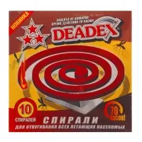 Спирали от комаров DEADEX, красные, 10 шт.