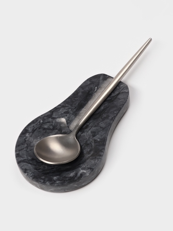 Подставка под ложку из мрамора Подставка под ложку из мрамора "Marble", цвет черный