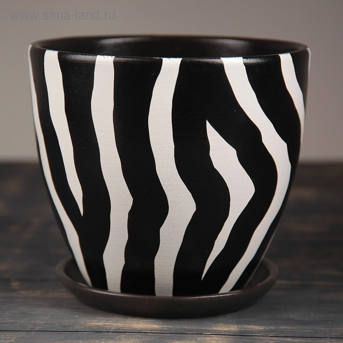 Горшок цветочный  Горшок цветочный "Зебра" № 5 Высокий овал, 4,8 л