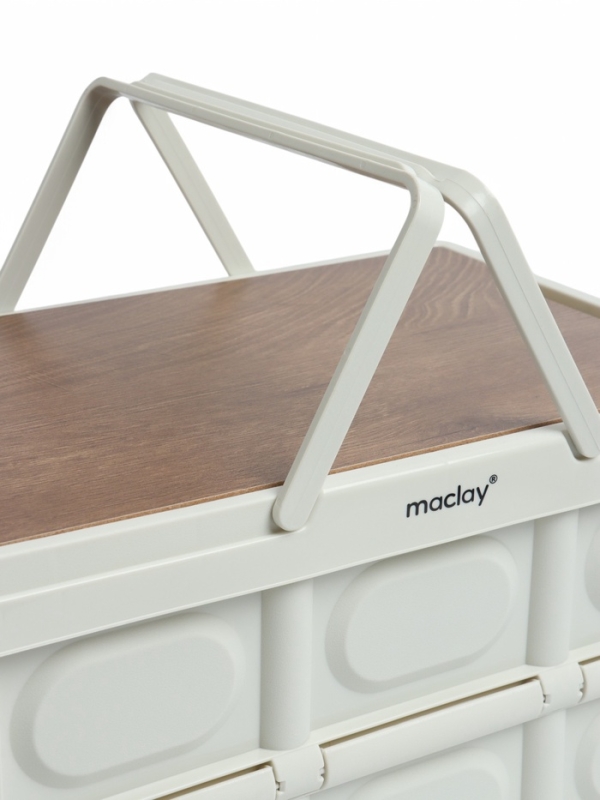 Стол - корзина Maclay 2 в 1, складной, 30 л, 43,5 х 30 х 24/6 см, светло-серый
