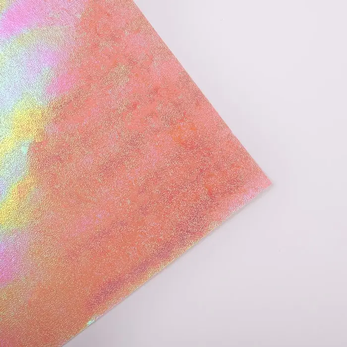 Бумага упаковочная фольгированная с перламутром, цвет оранжевый