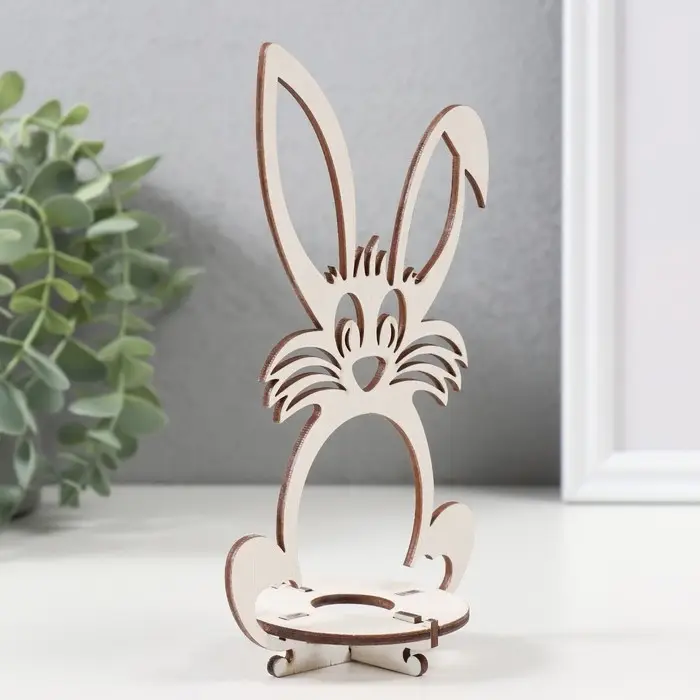 Подставка для пасхального яйца «Заяц», набор 3 детали, 9.3×6.5×17 см, белый Подставка для пасхального яйца «Заяц», набор 3 детали, 9.3×6.5×17 см, белый