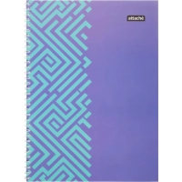 Бизнес-тетрадь А4 60л Attache Греция Голубой/Фиолет клет, 65г, греб, ВД-лак