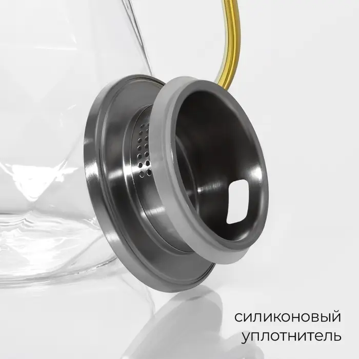 Кувшин для воды Magistro &laquo;Льдинка&raquo;, 1.9 л, 14&times;21 см, с металлической крышкой, стекло, прозрачный
