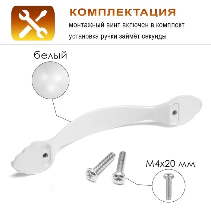 Ручка-скоба CAPPIO PC181BL, м/о 96 мм, цвет белый Ручка-скоба CAPPIO PC181BL, м/о 96 мм, цвет белый