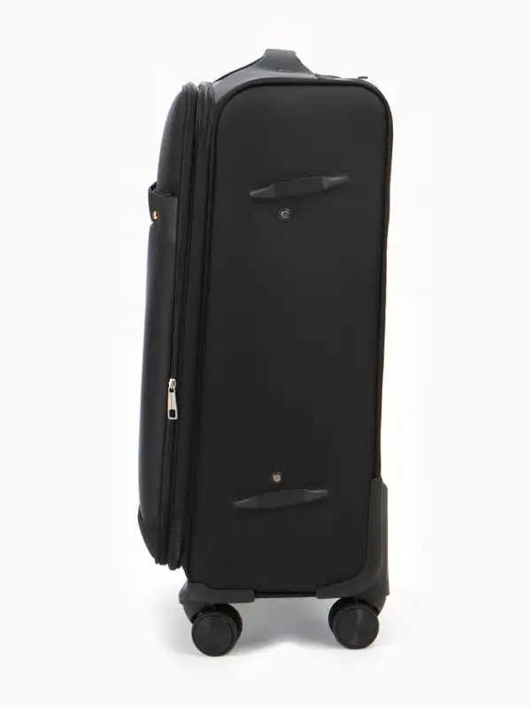 Чемодан на колёсах TEXTURA, кодовый замок, с увеличением, 42&times;26&times;68 см, 24", чёрный