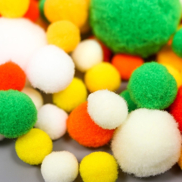 Декор для творчества "Помпончики. Яркое лето" d=1-3 см набор 135 шт