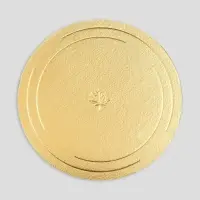 Подложка для торта, кондитерская, усиленная 34 см, золото - жемчуг, 3.2 мм