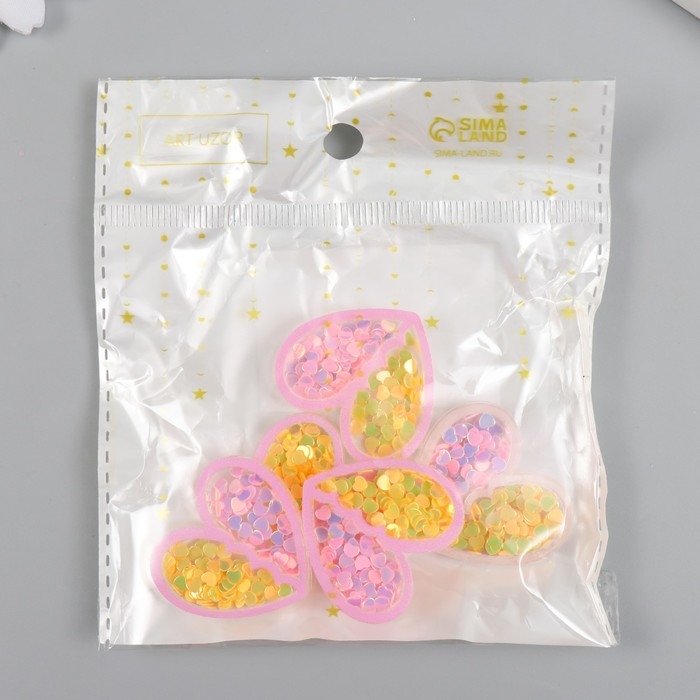 Шейкер для творчества акрил  Шейкер для творчества акрил "Сердечко" с глиттером 0,5х3,1х2,8 см набор 5 шт