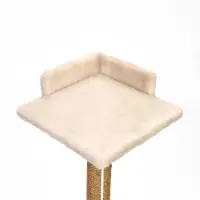 Когтеточка-столбик Petmil &laquo;Релакс&raquo;, 60&times;35&times;35 см, с полкой - лежанкой и игрушкой, джут, бежевая