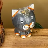 Сувенир «Котик», 8×7×10 см, дерево, серый