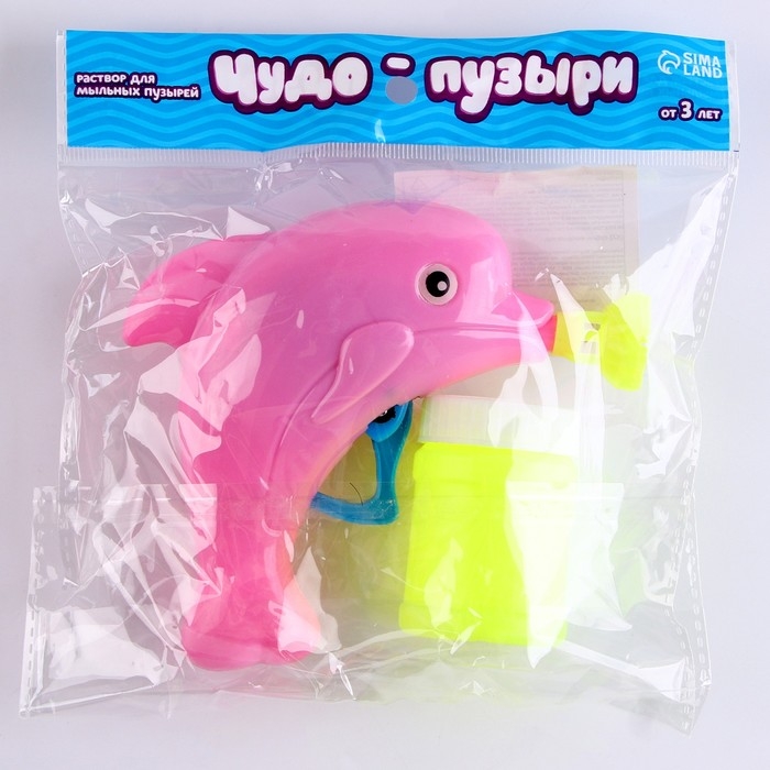 Генератор-пистолет мыльных пузырей «Дельфин», МИКС, 50 мл
