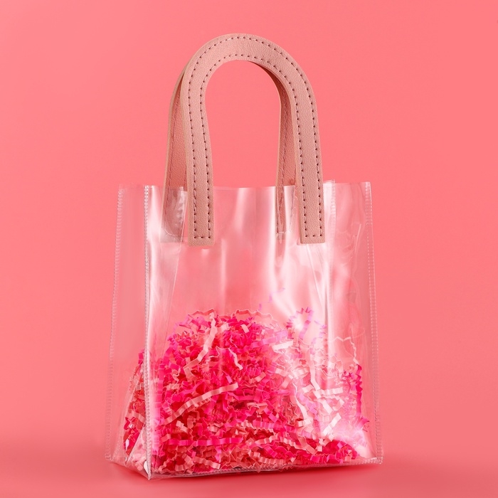 Пакет подарочный из ПВХ, розовый, 17 х 15 х 8 см Пакет подарочный из ПВХ, розовый, 17 х 15 х 8 см