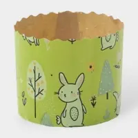 Формы для выпечки кулича бумажные &laquo;Зайки в лесу&raquo;, одноразовые, набор 10 шт., 7&times;6 см, бежевые