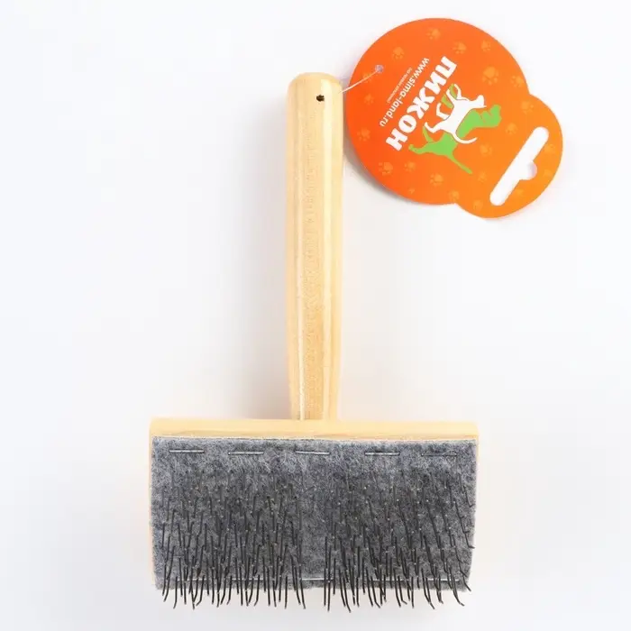 Щётка - пуходёрка, основание 110&times;58 мм, жёсткая, для &laquo;Кавказца&raquo;, дерево