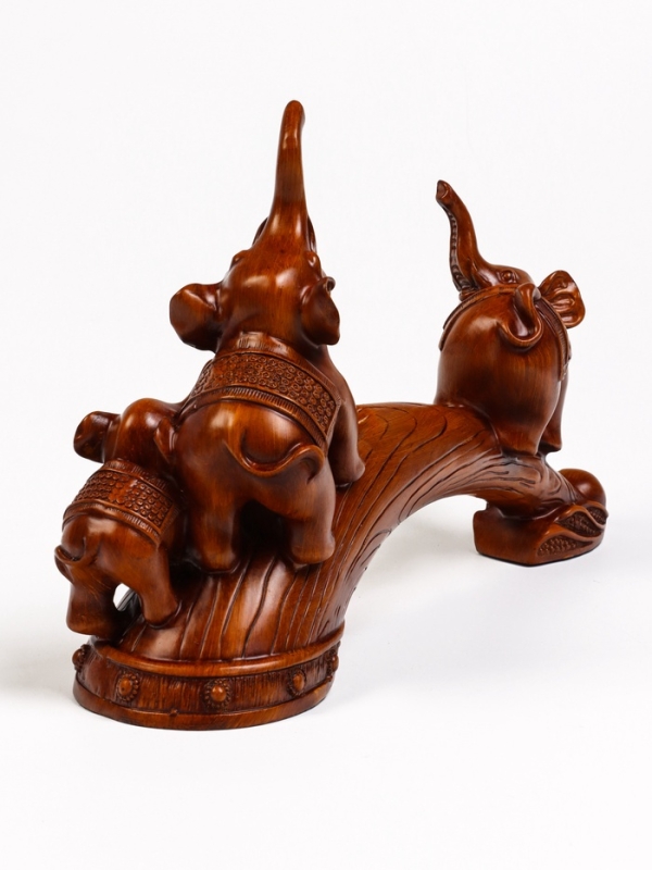 Подставка для бутылки  Подставка для бутылки "Два слона" под дерево, 36х10х25см