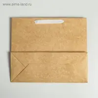 Пакет подарочный крафтовый с пластиковым окном, упаковка, &laquo;Цветы&raquo;, 31&times;26&times;11 см