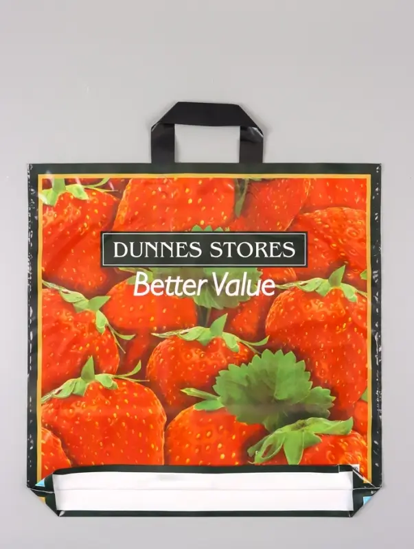 Пакет &laquo;Клубника&raquo;, полиэтиленовый с петлевой ручкой, 45&times;45 + 3 см, 60 мкм