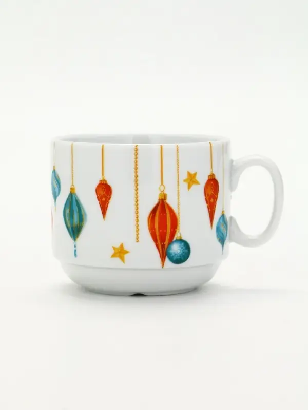 Чайная пара новогодняя «С Новым годом! Новогодние игрушки», 220 мл, кружка, блюдце Чайная пара новогодняя «С Новым годом! Новогодние игрушки», 220 мл, кружка, блюдце