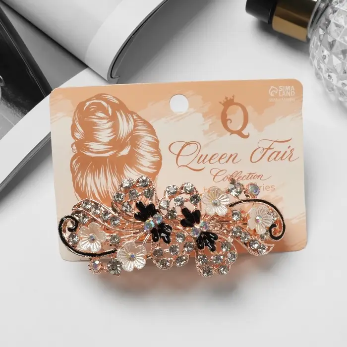 Заколка - автомат для волос QF &laquo;Моника&raquo;, ромашки завитки, 9 см