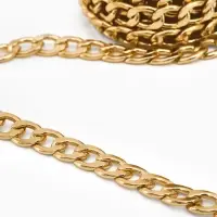 Цепочка с крупными звеньями без карабина на бобине, 13х8,5 мм, L=3м, цвет золото