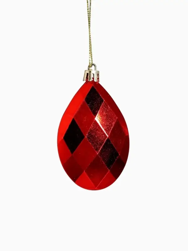 Ёлочные игрушки набор 4 шт. &laquo;Капелька элит галант&raquo;, 7.5&times;5 см, красные