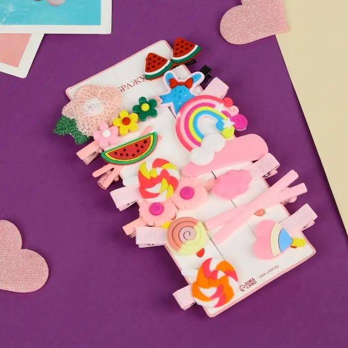 Набор для волос Набор для волос "Маленькие радости" (14 шт) цветок, розовый