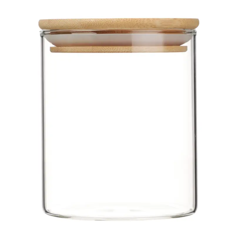 VETTA ЭКО Эллипс Банка для хранения 450мл, 10х8,5см, стекло, бамбук