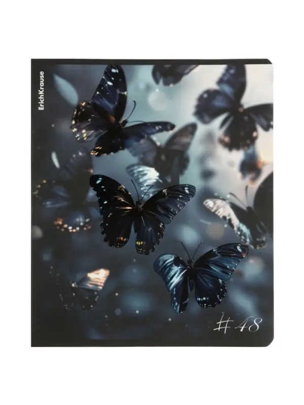 Тетрадь 48 листов в клетку, ErichKrause Glass Butterflies, 60 г/м&sup2;, МИКС