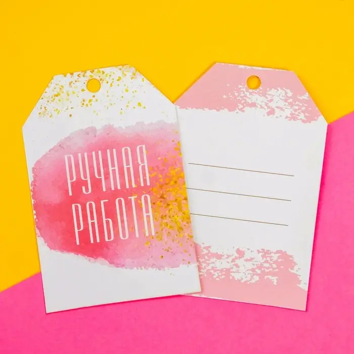 Шильдик флористический «Ручная работа », набор 6 шт., 7×5 см