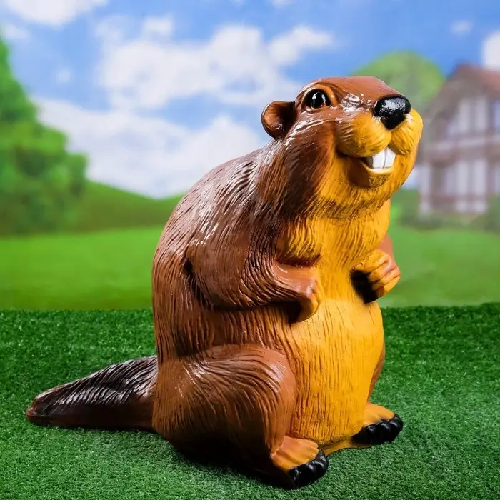 Садовая фигура из полистоуна «Бобер», 43×38×24 см