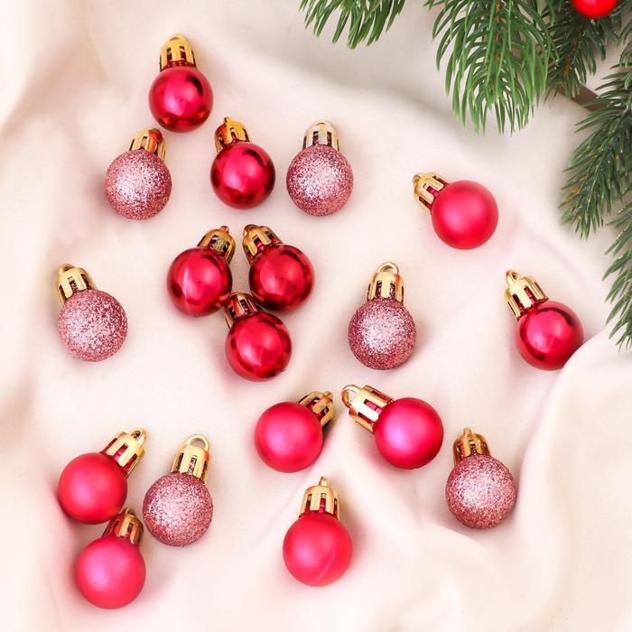 Набор шаров пластик d-2 см, 18 шт Набор шаров пластик d-2 см, 18 шт "Небылица" розовый