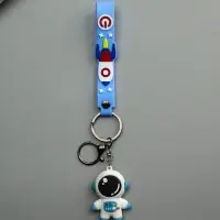 Брелок для ключей на кольце &laquo;Космонавт в бело-голубом скафандре&raquo;, с браслетом и карабином, 4.5&times;2.4&times;3.2 см МИКС